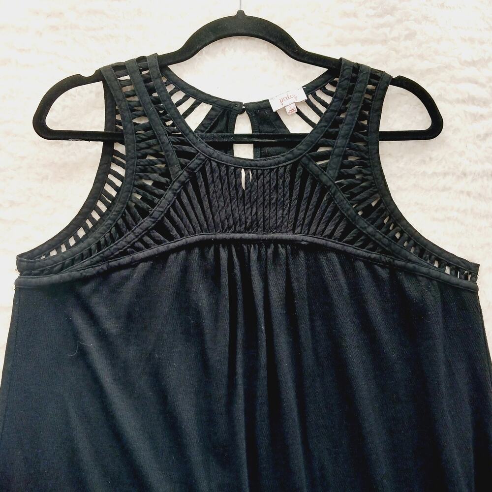 Blouse Cami Black Lattice Going Out Top Romantic Fairygoth Cute Goth Witchy Sz L